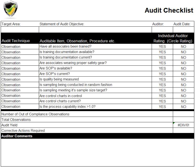 Audit Checklist